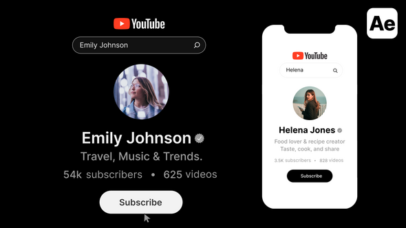 Videohive YouTube Search Bar, Profile, Result Elements template preview