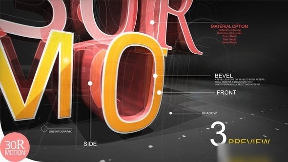 Videohive 3D Text Reveal Logo Stings template preview