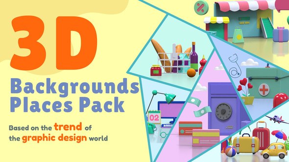 Videohive 3D Backgrounds and Places Pack for Animated Presentation Video Displays template preview