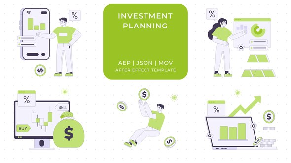 Videohive Investment Planning Animated Illustration | After Effects Elements template preview