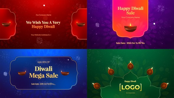 Videohive Diwali Wishes & Sale Pack Video Displays template preview