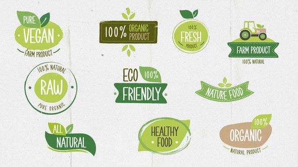 Videohive Vegan Eco Nature Farm Organic Titles Titles template preview