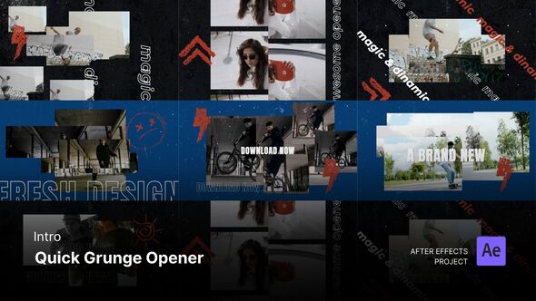 Videohive Intro/Opening - Quick Grunge Opener After Effects Project Files Openers template preview