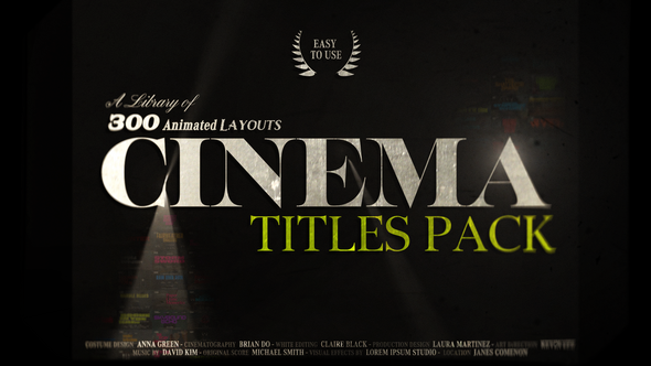 Videohive Cinematic Movie Titles Pack For After Effects: 300 Unique & Responsive Film Typography Layouts Titles template preview