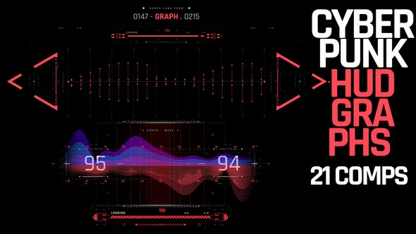 Videohive HUD Cyberpunk Graphs Elements template preview
