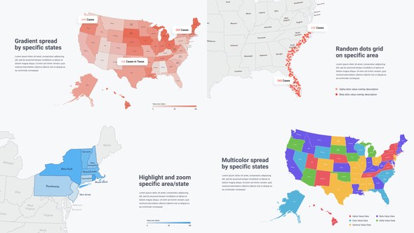 USA Map Infographics Video Displays template preview