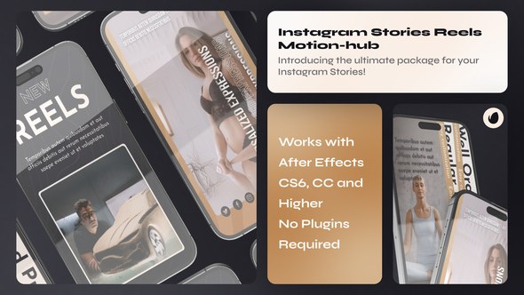 Vertical Instagram Reels Gold Mogrt Premiere Pro template preview