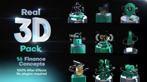 Videohive 3d Pack - 16 Finance Concept Titles template preview
