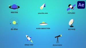 Videohive Space Exploring Icons And Titles for After Effects Titles template preview
