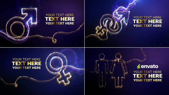 Videohive Gender Neon Symbols Intro // Gender Show Openers template preview