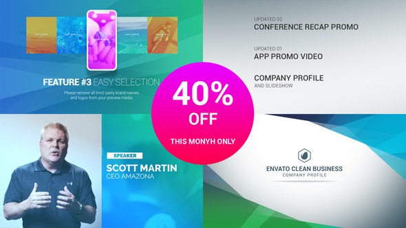 Videohive Clean Business Company Profile (Version 2) Video Displays template preview