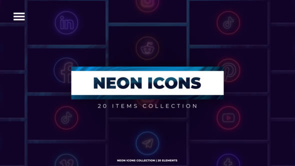 Videohive Neon Icons 46132444 Elements template preview