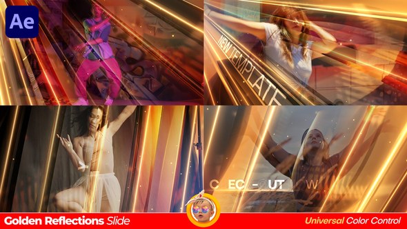 Videohive Golden Reflections Slide Video Displays template preview