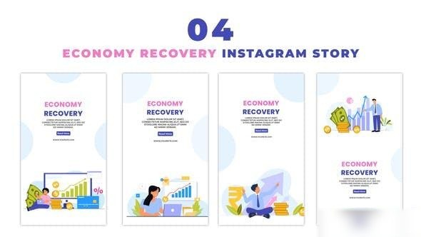 Videohive Investment Recovery Creative 2d Flat Character Instagram Story Elements template preview