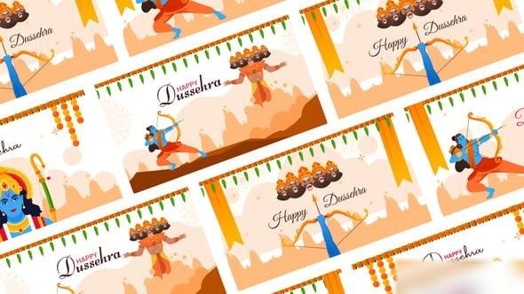 Videohive Happy Dussehra Scene Animation | After Effect Template Openers template preview