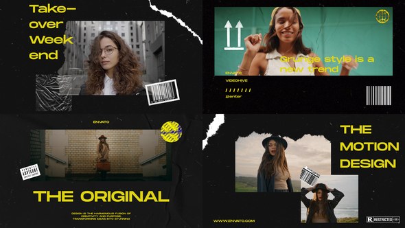 Videohive Grunge Slides Elements template preview
