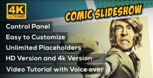 Comic Slideshow Opener Video Displays template preview