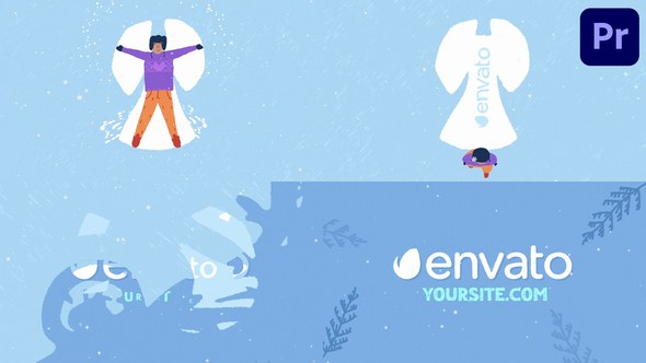 Cartoon Snow Angel Logo | Premiere Pro MOGRT Premiere Pro template preview