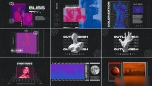Videohive Gradient Synthwave Opener Openers template preview