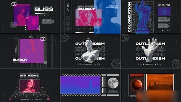 Videohive Gradient Synthwave Opener Openers template preview