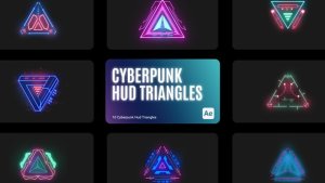 Videohive Cyberpunk HUD Triangles for After Effects Elements template preview