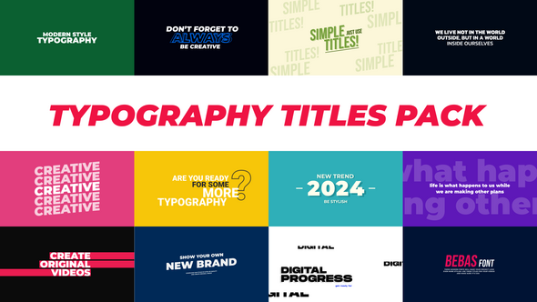 Videohive Typography Titles Pack / AE Titles template preview