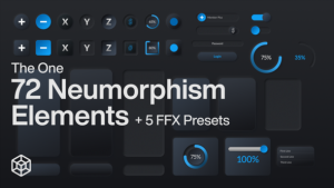 Videohive The One - 72 Neumorphism Elements Elements template preview