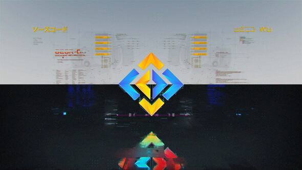 Cyberpunk Glitch Logo 2in1 Premiere Pro template preview