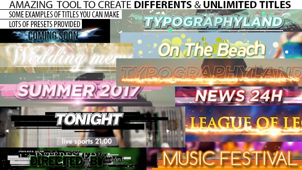 Titles Toolkit Customizer Suite-Typographyland Video Displays template preview