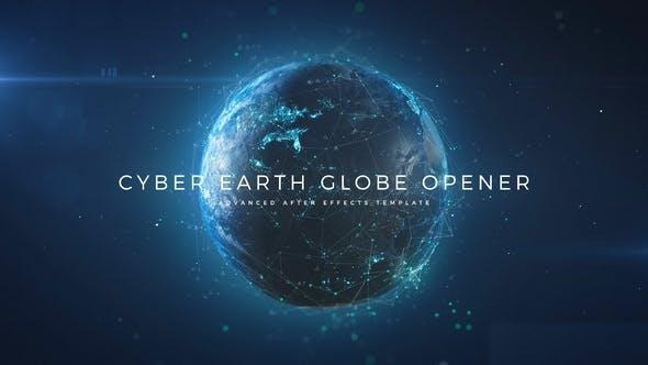 Videohive Cyber Earth Globe Opener Openers template preview