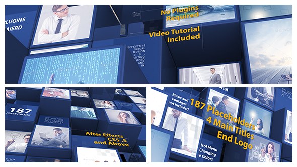 Videohive 3d Mosaic Corporate Intro Openers template preview