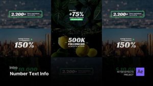 Social Media Reels - Number Text Info After Effects Project Files Openers template preview