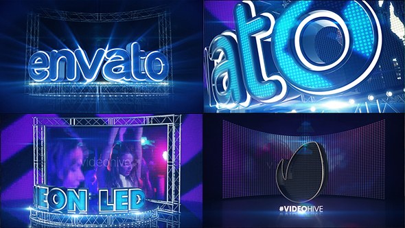 Videohive LED Neon Screen Openers template preview