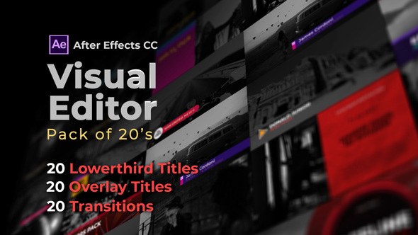 Videohive Visual Editor Pack Of 20s | After Effects Version Elements template preview