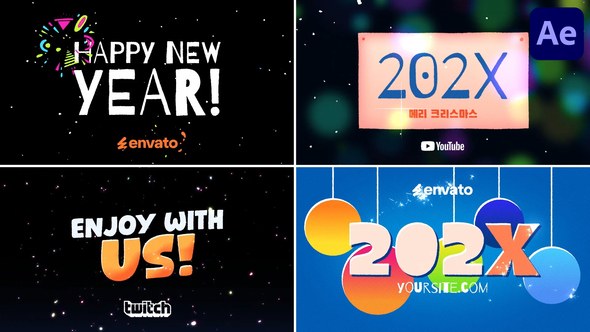 Videohive New Year Typography for After Effects Titles template preview