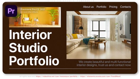 Interior Studio Portfolio Premiere Pro template preview