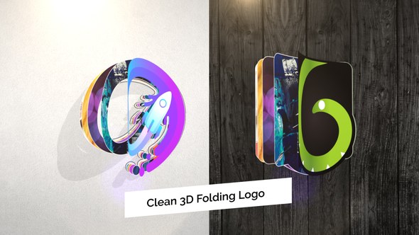 Videohive Clean 3D Folding Logo Reveal Video Displays template preview