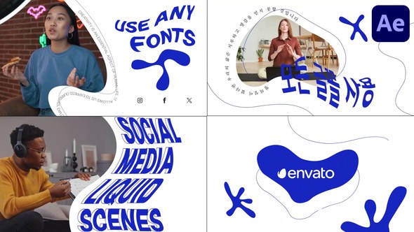 Videohive Social Media Liquid Scenes for After Effects Openers template preview