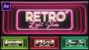 Videohive Retro Neon Light Logo Logo Stings template preview