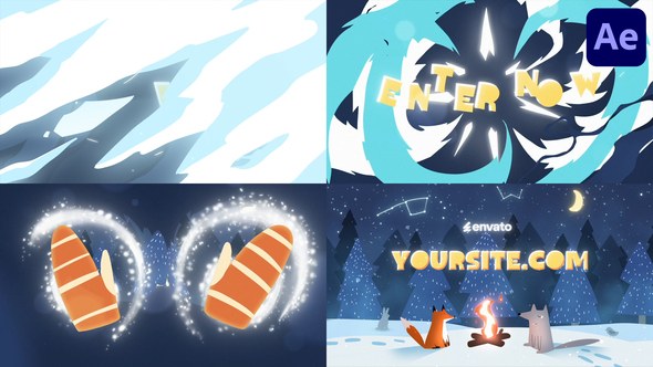 Videohive Christmas Winter Forest Logo | After Effects Logo Stings template preview