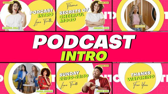 Colorful Podcast Intro | MOGRT Premiere Pro template preview