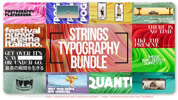 Videohive Strings Typography Bundle Titles template preview