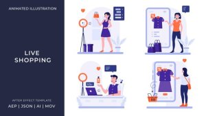 Videohive Live Shopping Animated Illustration | After Effects Elements template preview