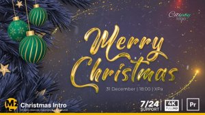 Christmas Intro | MOGRT | New Year Wishes Premiere Pro template preview