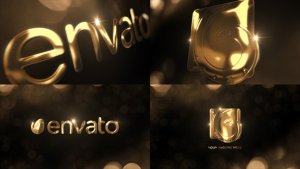 Elegant Gold Logo Reveal Video Displays template preview