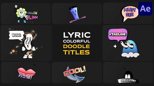 Videohive Lyric Colorful Doodle Titles | After Effects Titles template preview