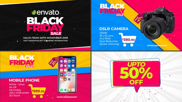 Black Friday Sale Promo Video Displays template preview