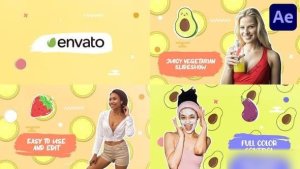 Videohive Juicy Vegetarian Slideshow for After Effects Openers template preview