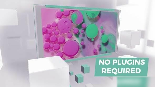 Videohive Slideshow 3D Screen White 32 Openers template preview