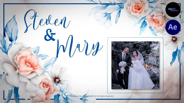 Videohive Floral & Watercolor Wedding Invitation 3.0 Video Displays template preview